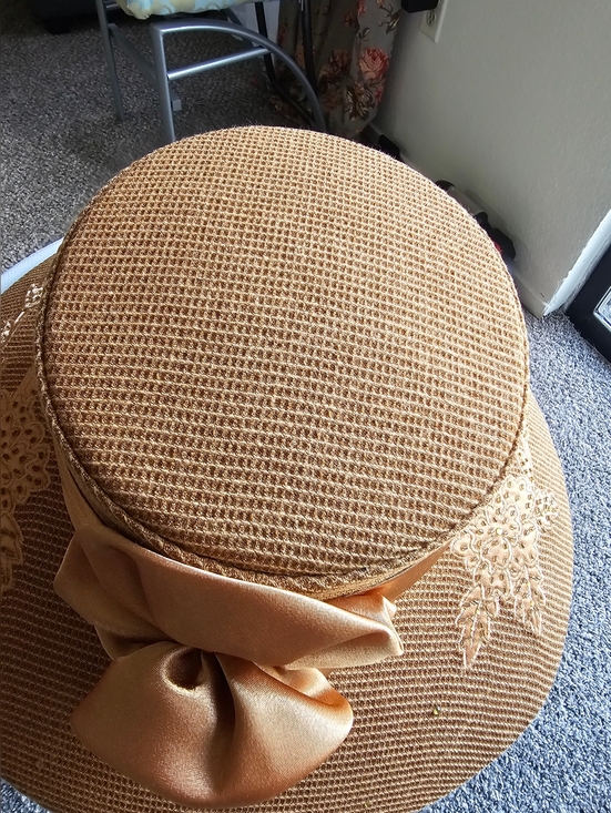 Faith Women\'s Wide-Brim Floral Accent Hat in Tan main image 10
